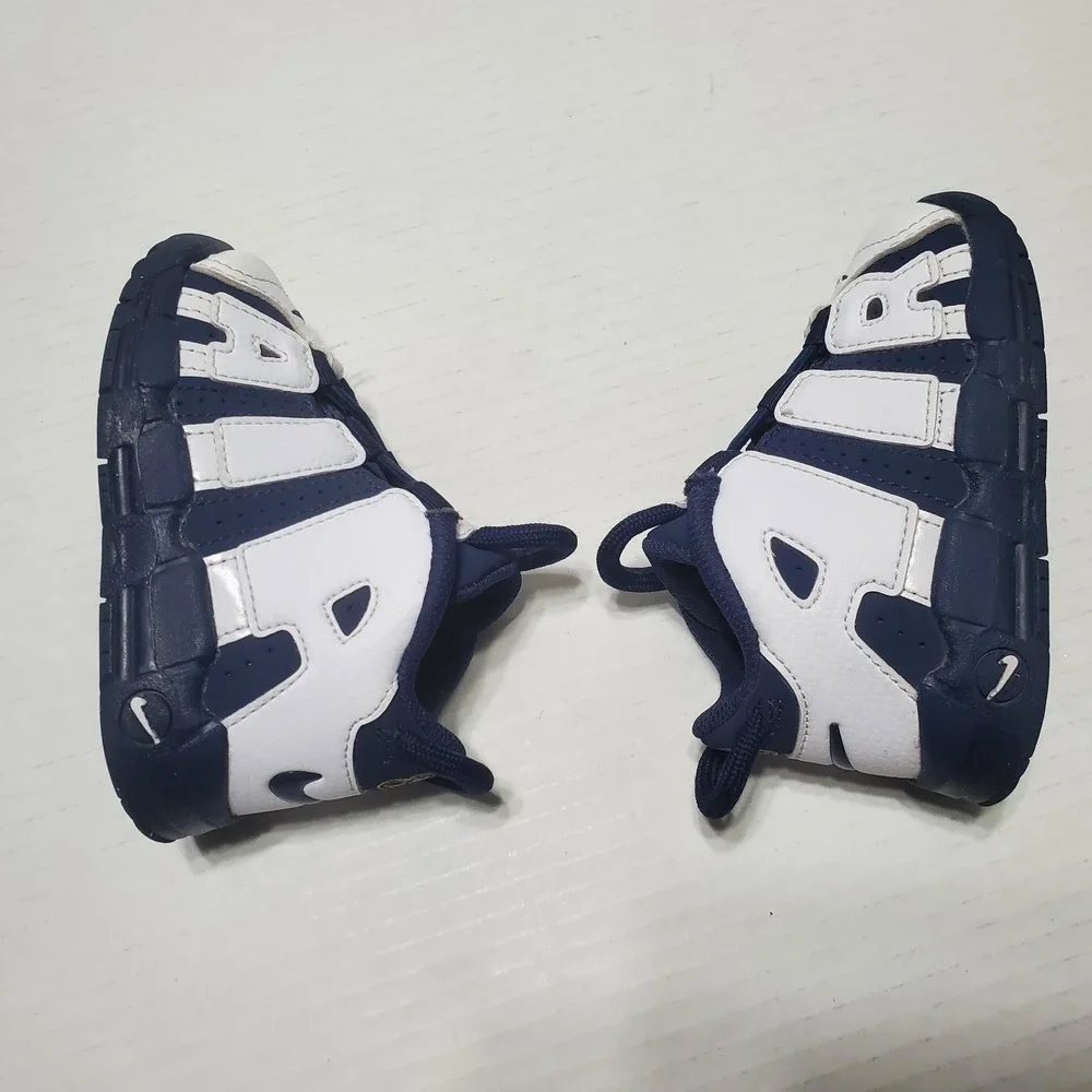 Nike Air More Uptempo TD Toddler Size 6C Midnight Navy White Shoes FV5368-100 OG